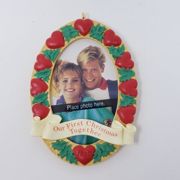 1993 Hallmark Our First Christmas Together Handcrafted Keepsake Holiday Ornament - Picture 4 of 6